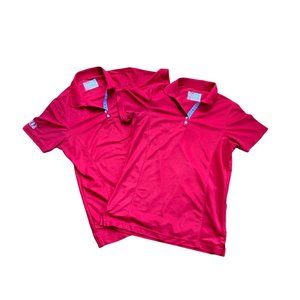 Oobe CHICK-FIL-A Team Work Uniform Polo Top Red Shirt Size Medium LOT OF  TWO